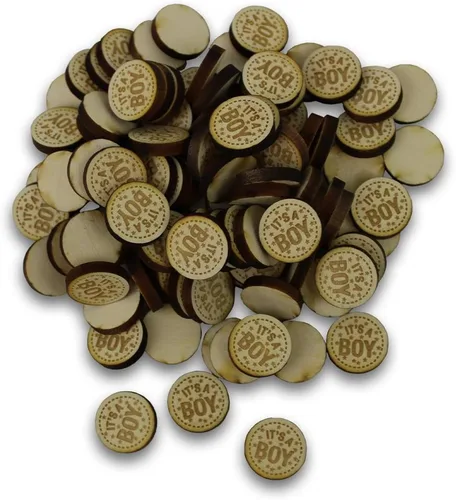 Vista 28 de Confeti – Madera grabada – Decoración rústica de madera para boda, decoración de mesa de fiesta (comer, beber y casarse)