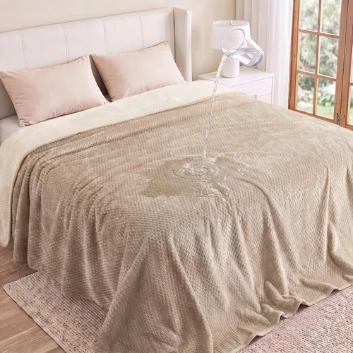 Vista 10 de Luciphia Manta impermeable para perro, manta reversible lavable para Beige