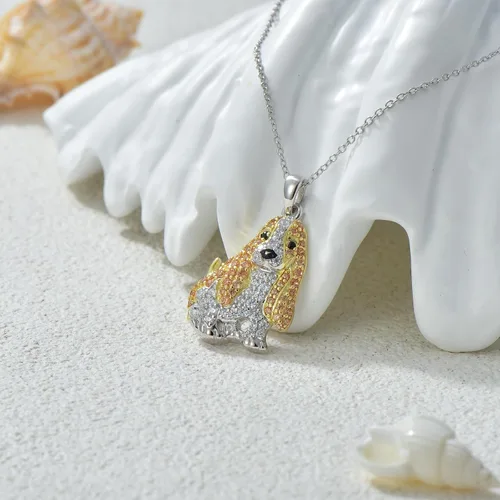 Vista 44 de Collares con colgante de perro de plata de ley S925 – 24 razas corgi/husky/labrador/pastor para mujer