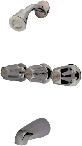 Vista 3 de Kingston Brass KF112 Americana - Válvula central para bañera y ducha de 8.0 in, con mango doble, cromo pulido