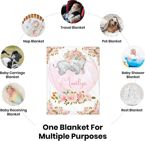 Vista 7 de Manta de bebé personalizada para niñas y niños, manta de bebé personalizada con nombre, mantas de regalo personalizadas súper suaves para niños