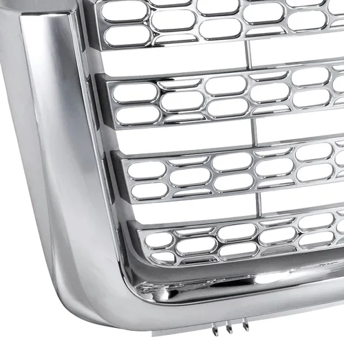 Vista 5 de SPEC-D TUNING Parrilla de Capó de Malla de Miel de la Defensa Delantera Cromada Compatible con 2007-2013 GMC Sierra 1500 / Sierra Denali 1500