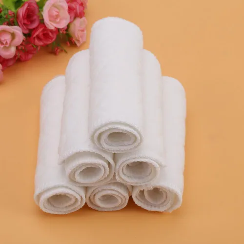 Vista 9 de Insertos de pañales de tela de algodón de 3 capas reutilizables para niños pequeños, paquete de 10, almohadillas suaves y transpirables absorbentes