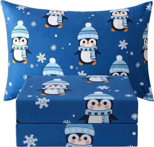 Vista 35 de JSD - Juego de sábanas de 3 piezas para niños, tamaño individual Soft Printed Microfiber Sheet and Pillowcase Set, OEKO-TEX Certified, 16 inch Deep