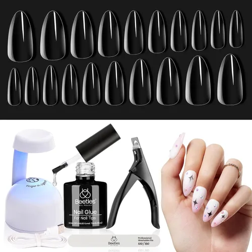Vista 6 de beetles Gel Polish Gel de uñas de 0.5 fl oz (0.5 fl oz) con lámpara LED UV LED con fácil extensión de uñas, pegamento de uñas 5 en 1, capa base
