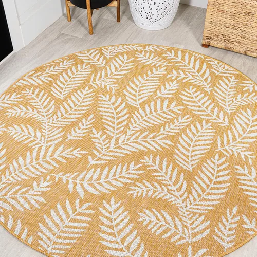 Vista 27 de Eyely BMS119A-28 Santa Monica Nevis Palm Frond - Alfombra costera para interiores y exteriores, casual, campo, floral, dormitorio, cocina, patio
