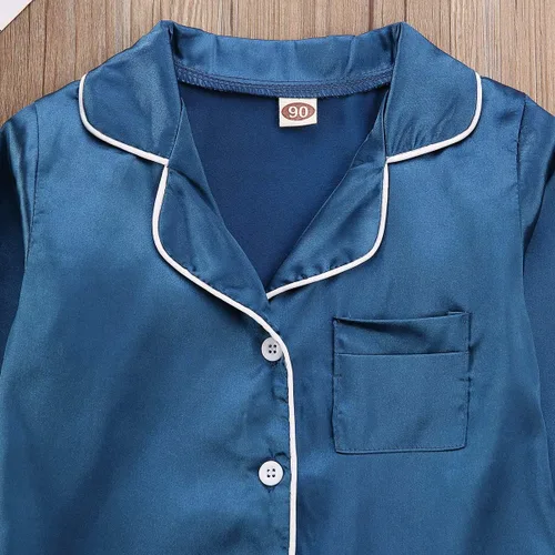 Vista 76 de Conjunto de pijama de manga larga con botones para niña pequeña, conjunto de ropa de dormir