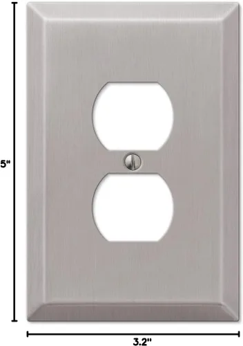 Vista 2 de Colester Direct - Placa de pared de níquel satinado para interruptor de pared, cubierta de tomacorriente GFI, acabado mate de níquel satinado