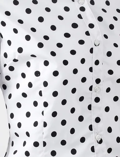 Vista 6 de Doublju - Camiseta básica de manga 34 con cuello de botón para mujer