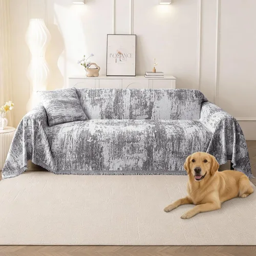 Vista 15 de hyha Funda para Sofá para Perros, Fundas de Sofá Bohemias para Sofá de 3 Cojines Lavable, Funda Deslizable de Chenilla para Sofá para Mascotas