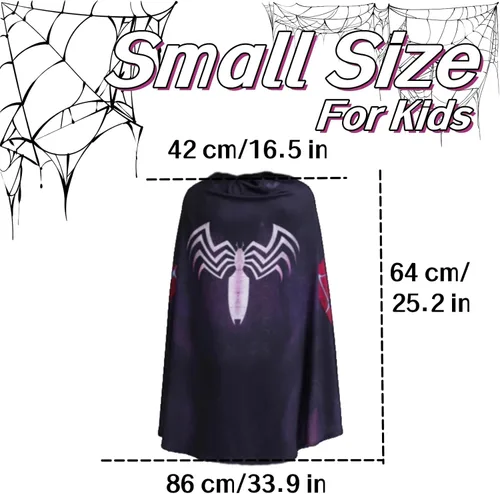 Vista 3 de LG LOUIS GARDEN Disfraz de araña para niñas con impresión 3D de araña, overol de máscara para fiesta de Halloween, traje de cosplay para niños