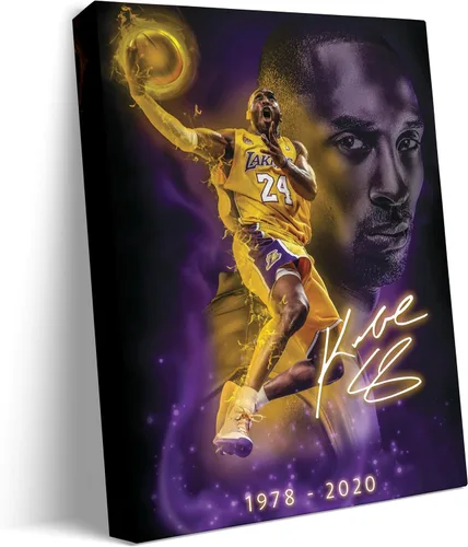 Vista 9 de TYPTEK Kobe Bryant - Lienzo inspirador de Mamba negra, póster motivacional con cita de jugador de baloncesto para decoración del hogar y la oficina