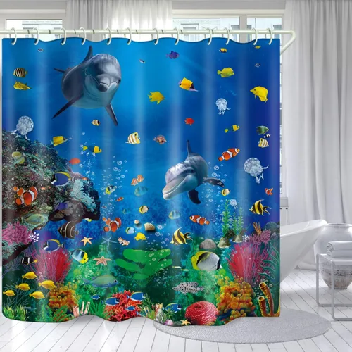 Vista 14 de LYFANS Cortinas de Ducha 3D de Flores Coloridas y Vívidas para Baño, Cortina de Ducha Estándar de Bañera de Lujo, Cortinas de Ducha de Tela