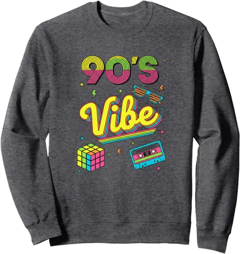 Vista 5 de 90s Nostalgia Retro Apparel - 90'S Vibe Retro Sweatshirt Negro