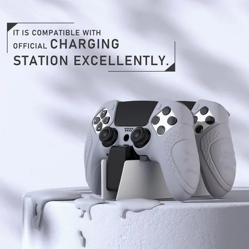 Vista 25 de PlayVital Guardian Edition Anti-Slip Ergonomic Silicone Cover Case for ps5 Edge Controller, Soft Rubber Protector Skin for ps5 Edge Wireless