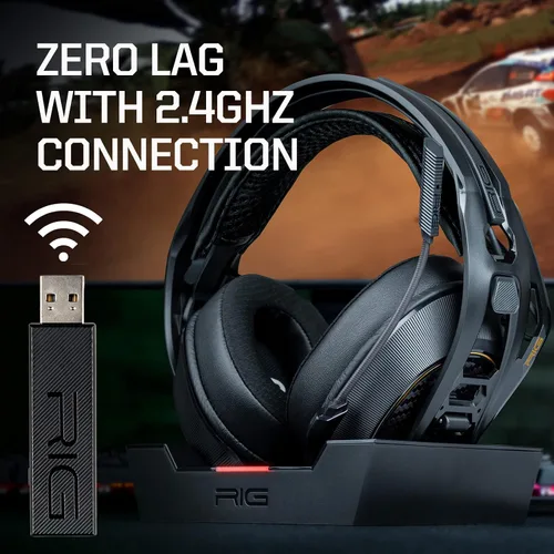 Vista 3 de RIG Auriculares inalámbricos 800 PRO HD y estación base multifunción, compatible con PC, Mac, PS5, PS4, con sonido envolvente Dolby Atmos 3D