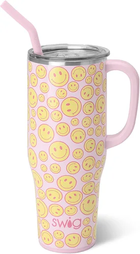 Vista 21 de Swig Life - Taza Mega de 40 onzas, Taza de 40 oz con asa, apta para vasos, apta para lavavajillas, taza aislada extra grande, acero inoxidable