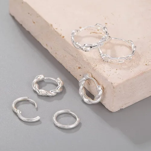 Vista 5 de Senteria Small Gold Hoop Earrings for Women 3 Pairs 925 Sterling Silver 14K Gold Plated Small Huggie Hoop Earrings Set for Girls (13mm 15mm 20mm)
