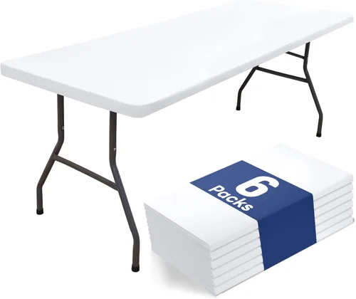 Vista 28 de homing Paquete de 4 manteles rectangulares de 4 pies, mantel ajustable de poliéster impermeable, lavable, para picnic, campamento, al aire libre