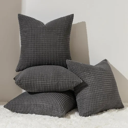 Vista 23 de Topfinel - Paquete de 4 fundas de almohada decorativas en negro y blanco de 16 x 16 pulgadas para sala de estar, sofá, cama, decoración rústica