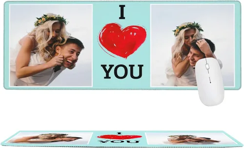 Vista 16 de Alfombrilla de mouse grande personalizada, alfombrillas de mouse personalizadas con logotipo de texto fotográfico, alfombrilla de mouse de goma 1