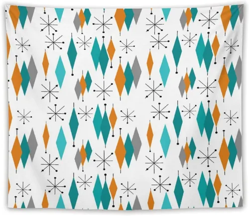 Vista 18 de Houselerax Tapiz floral retro de los años 60 y 70, diseño hippie de primavera Groovy Flower Power Flower Boho para colgar en la pared, arte neutro