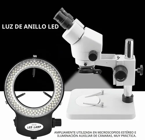 Vista 2 de Lámpara de anillo de cámara de microscopio 144 cuentas LED Fuente de luz Brillo Control variable ajustable Iluminación sin sombras