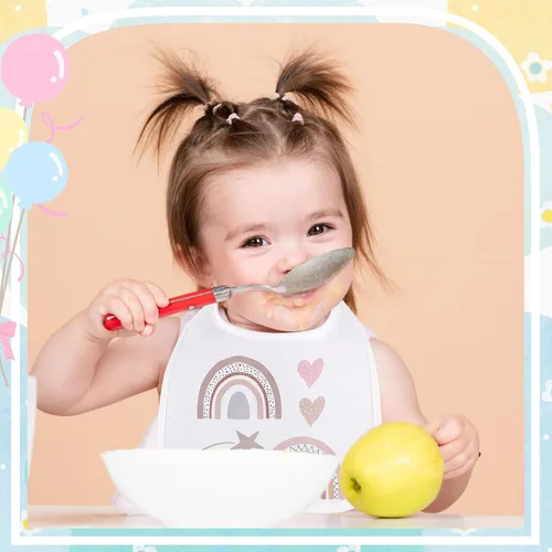 Vista 3 de Toulite Baberos de bebé unisex para niño y niña, lavables, reutilizables, impermeables, de algodón, con diseño de doble cara para recién nacidos