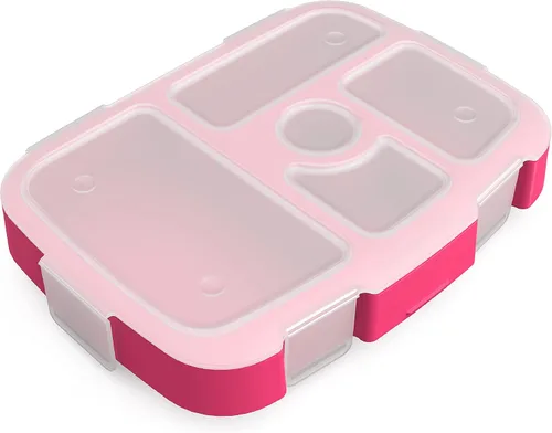 Vista 32 de Bentgo® Kids Prints Bandeja con Cubierta Transparente - Reutilizable, Sin BPA, Recipiente de Preparación de Comidas de 5 Compartimentos con Control