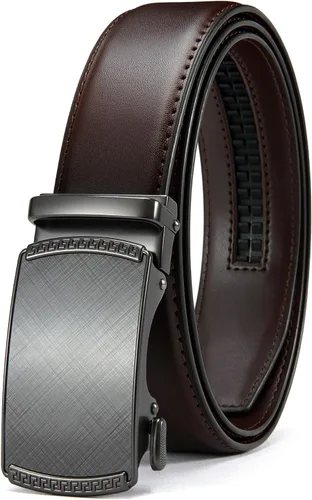 Vista 38 de CHAOREN Cinturón para hombre de cuero con trinquete - Ajuste personalizable, estilo sin esfuerzo (35 mm)