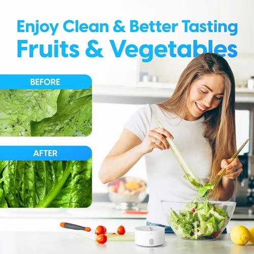 Vista 7 de AquaPure - Lavadora de frutas y verduras, garantía de 1 año, dispositivo limpiador de frutas que limpia productos frescos en agua, limpiador