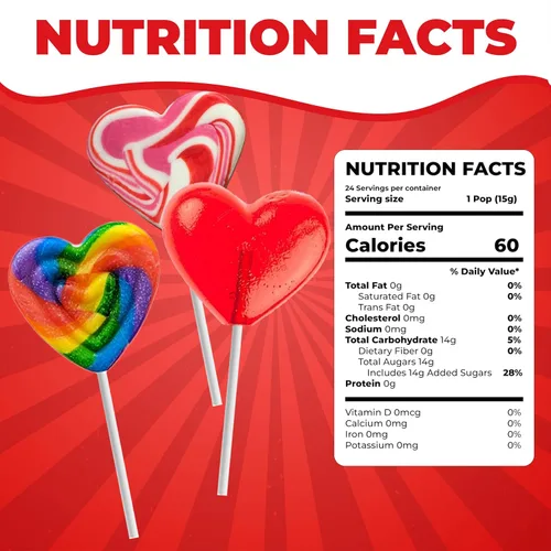 Vista 2 de Fusion Select 24 paletas en forma de corazón – Lollipop dulce corazón para rellenos de bolsas de fiesta, rellenos de piñata – Ideal para el día