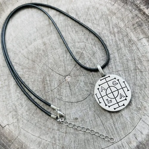 Vista 7 de Joyería judía del judaísmo AGLA Atah Gibor Le-olam Adonai - Collar con colgante de peltre plateado para hombre, amuleto de protección, amuleto