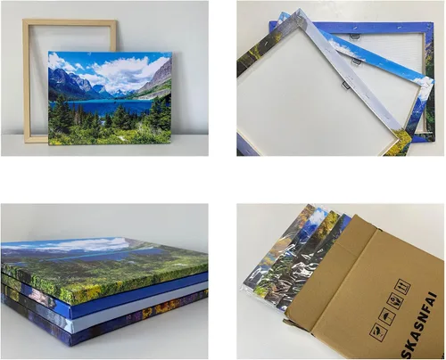 Vista 6 de SKASNFAI Arte de Pared en Lienzo del Parque Nacional, Pintura de Paisaje Natural de Montaña, Arte Enmarcado para Decoración del Hogar, para Sala