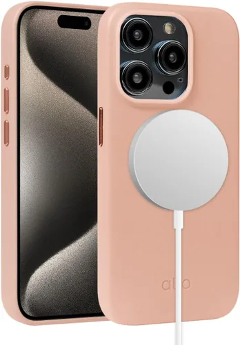 Vista 9 de alto Funda para teléfono compatible con iPhone 15 2023 y MagSafe, funda magnética de cuero italiano, funda protectora contra caídas de la serie Clop