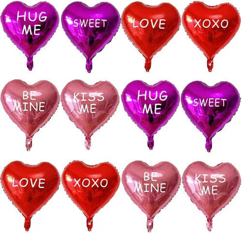 Vista 13 de Paquete de 10 globos en forma de corazón rosa pastel, globos románticos de 18 pulgadas para el día de San Valentín, proponer matrimonio, boda 10