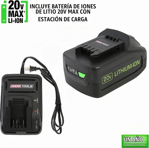 Vista 2 de OEMTOOLS 24486 Llave de impacto de iones de litio de 20 V máximo, sin escobillas, motor de alto rendimiento que produce más par y tiempos