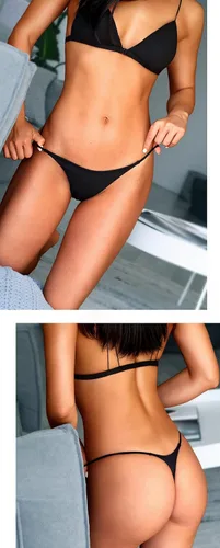 Vista 5 de Aogda Tanga para mujer, ropa interior de algodón de tiro bajo, tangas para mujer