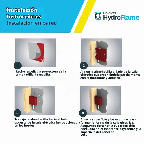 Vista 4 de Holdrite HydroFlame HF-PP-1 - Almohadillas de masilla Firestop de 7 x 7 pulgadas, (paquete de 20) con clasificación de fuego, HF-PP-1