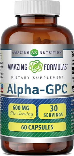 Vista 6 de Amazing Formulas Alpha GPC Suplemento 600 mg por porción 120 cápsulas Sin OMG Sin gluten Fabricado en Estados Unidos