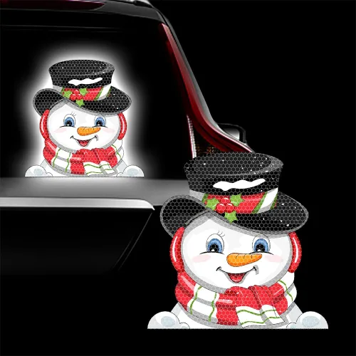 Vista 56 de Pegatina Navideña de Papá Noel Asomado, Lindas Pegatinas de Venado y Muñeco de Nieve para Ventana, Adhesivos para Parachoques de Coche, Adornos