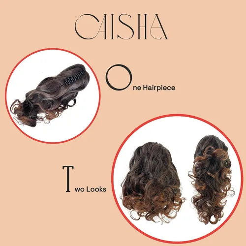 Vista 8 de PRETTYSHOP 16 o 20 pulgadas clip para el pelo en extensión cola de caballo 2 en 1 rizada resistente al calor