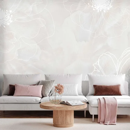 Vista 2 de artgeist Mural de Pared Flores Florales 77x55 pulgadas - Papel Tapiz XXL de Despegar y Pegar Autoadhesivo Removible Adhesivo Grande Lámina