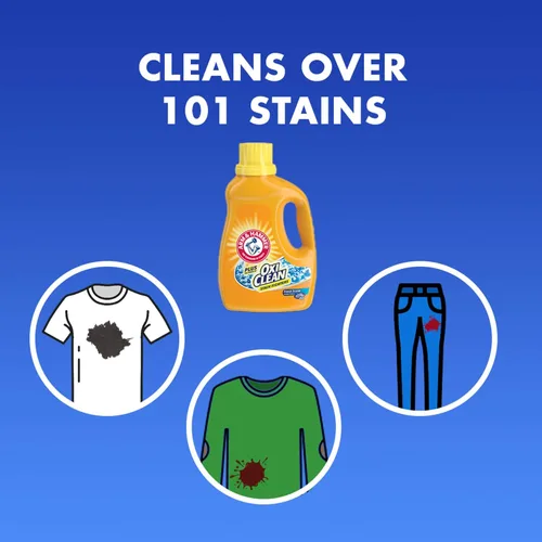 Vista 6 de Arm & Hammer Detergente líquido para ropa Plus OxiClean, aroma fresco, 70 cargas