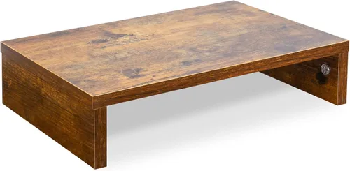 Vista 11 de TEAMIX Elevador de monitor de 14.2 pulgadas, elevador de monitor de madera con almacenamiento para escritorio, soporte de monitor pequeño