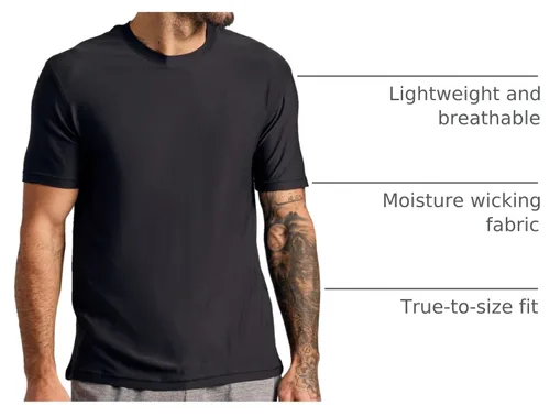 Vista 4 de True Classic Camisas de entrenamiento para hombre: camiseta muscular Negro
