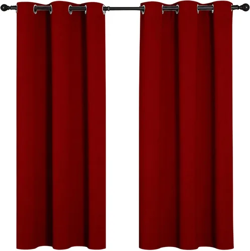 Vista 18 de Cortinas opacas para oscurecer la habitación, con aislamiento térmico, cortinas opacas con ojales para puertas y ventanas de poliéster