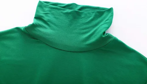 Vista 5 de OThread & Co. Camiseta de manga larga con cuello alto para mujer, capa elástica básica, cómoda, cuello alto