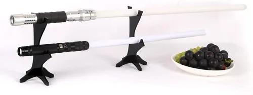 Vista 6 de Soporte de acrílico para sable de luz perfecto para sable de luz Jedi, soporte de sable de luz resistente, soporte de sable de luz de dos niveles