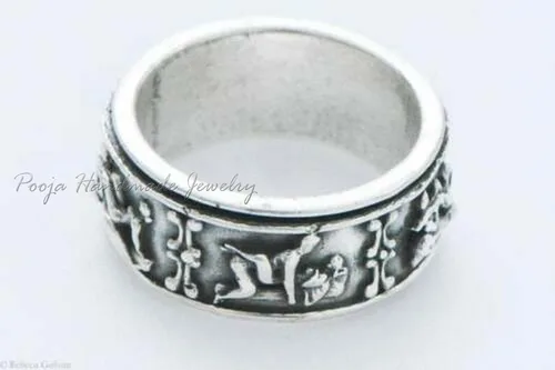 Vista 2 de Sexual Silver Ring For Men Spinner Handmade Kama Sutra Sex Position Erotic Band Sexual Jewelry Spinner Ring Kama Sutra Sexy Worry Band Ring Anxiety